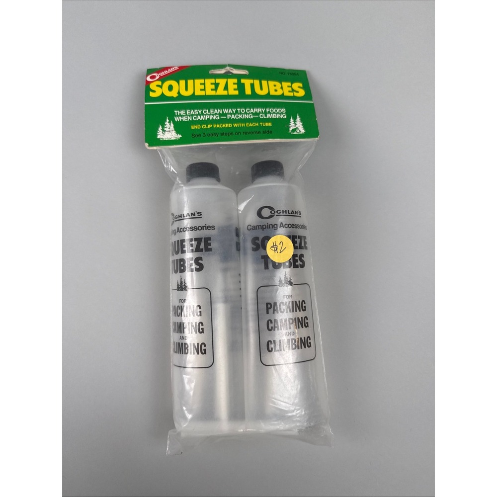 Coghlan Squeeze Tubes Camping Food Storage Pack 2 Reusable Bottles‎ New